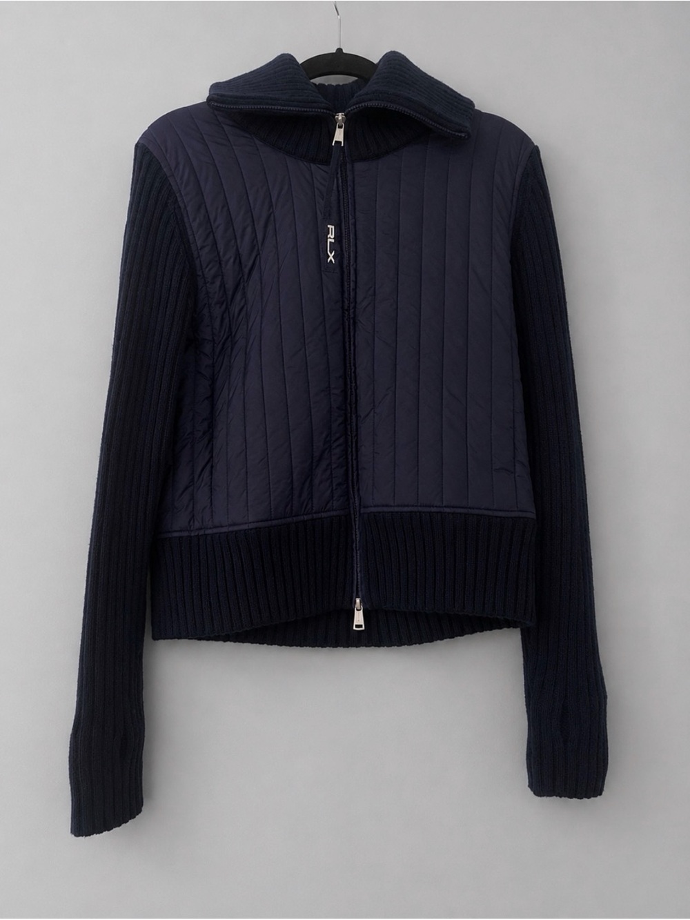 Ralph Lauren Quilted Navy Zip-Front Bomber Jacket